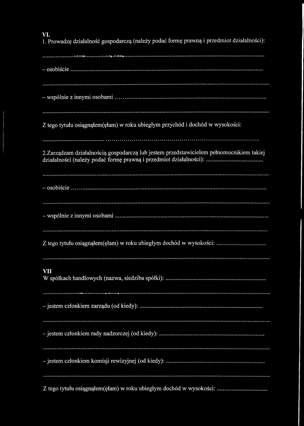 działalności): - osobiście... - wspólnie z innymi osobami.