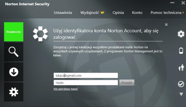 - Zarządzaj - po zalogowaniu się do konta Norton Account możemy z tego miejsca zarządzać wszystkimi dostępnymi funkcjami pakietu Norton przy użyciu programu Norton Managment.