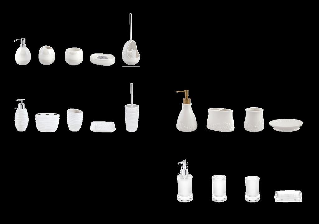 22 KOMPLETY ŁAZIENKOWE KOMPLETY ŁAZIENKOWE BATHROOM SETS BATHROOM SETS 23 PERLA ceramika / ceramics 460 ml AWD02190990 EAN 5901812353153 AWD02190991 EAN 5901812353160 AWD02190992 EAN