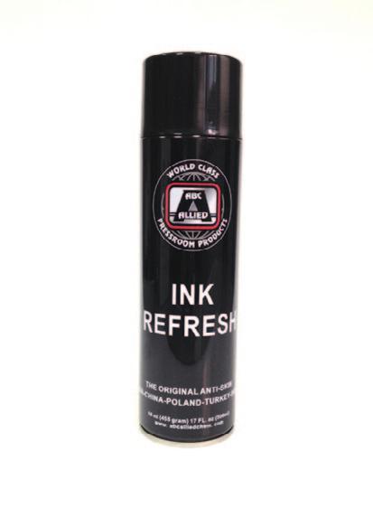 - CHEMIA SPECJALNA INK REFRESH Spray przeciw zasychaniu farby. Ink Refresh jest środkiem przeciw zasychaniu farby.