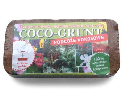 COCO-GRUNT To w 100% naturalny produkt przyczyniający się do lepszego rozwoju roślin zielonych i kwitnących.