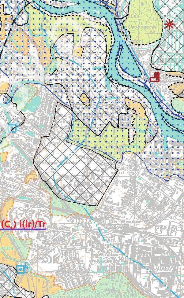 Wycinek Mapy Geośrodoiskoej Polski skali 1: 50 000 - Plansza A, arkusz nr 763 - Leśnica, Adankieicz H., Galikoska E., Czerski M., Państoy Instytut Geologiczny, 2004r.