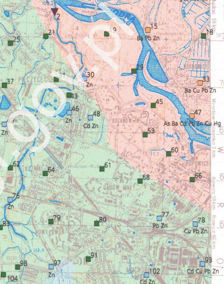 Wycinek Mapy Geośrodoiskoej Polski skali 1: 50 000 - Plansza B, arkusz 763 - Leśnica Bojakoska I., Gruszecki J., Lis J., Piaseczna A., Państoy Instytut Geologiczny, 2004r.