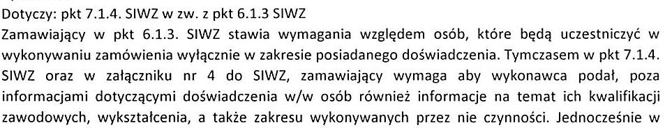 Doświadczenie osób wchodzących w skład Zespołu do realizacji usługi, zajmujących stanowisko opiekunów osób bezrobotnych musi wynosić, co najmniej 12 miesięcy w zakresie