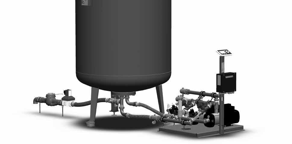 Zaciski i kolanka spustowe należy zamontować na miejscu. 5. Montaż POL Zestaw drenażowy należy zamontować pomiędzy przyłączem elektrozaworu modułu pompy a naczyniem głównym, zgodnie ze wskazaniem.