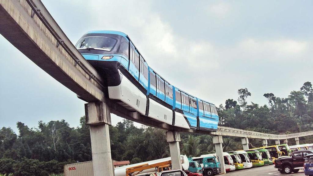 Alternatywne rozwiązania - Monorail Nadziemna kolejka typu Alweg (kolej jednoszynowa) wsparta na słupach, podłużna belka nośna, po której porusza się pojazd szynowy lub kołowy przypominający pociąg.