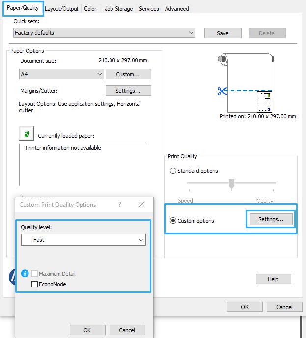 Sterownik Windows V3 Sterownik Windows V4 UWAGA: Jeśli jakość druku została ustawiona w komputerze, to ustawienie zastępuje ustawienie jakości druku wprowadzone za pomocą panelu sterowania.