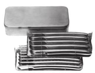ROZSZERZACZE SZYJKI MACICY UTERINE DILATORS РАСШИРИТЕЛИ ШЕЙКИ МАТКИ Hegar w skórzanym futerale in leather pouch в кожаном футляре 90.