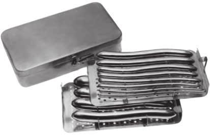 ROZSZERZACZE GINEKOLOGICZNE UTERINE DILATORS РАСШИРИТЕЛИ ШЕЙКИ МАТКИ Hegar podwójny w metalowej kasetce double in metal case двойной в металлическом ящике 90.