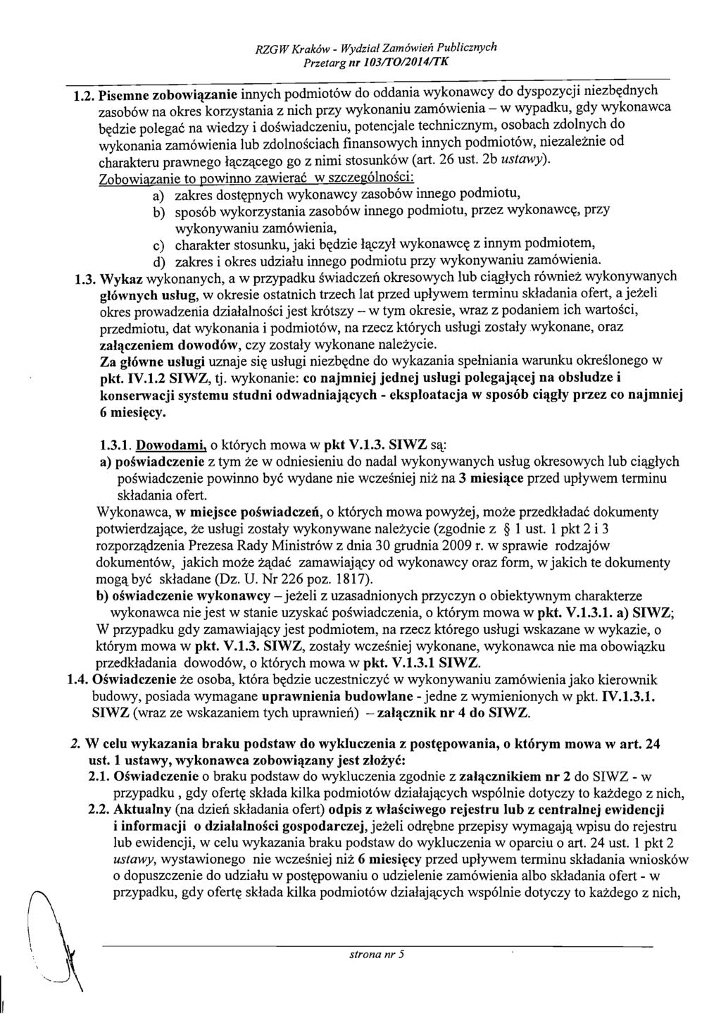 RZG W Krakbw - Wydzial Zambwieii Publicznych Przetarg nr 103/T0/20