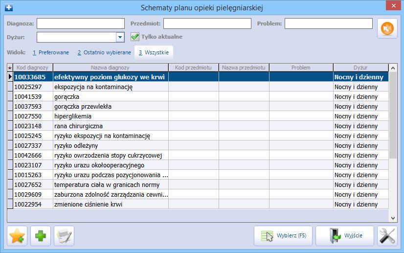 Rozpoczęcie pracy z modułem Aby podejrzeć szczegółowe dane wybranego schematu opieki pielęgniarskiej