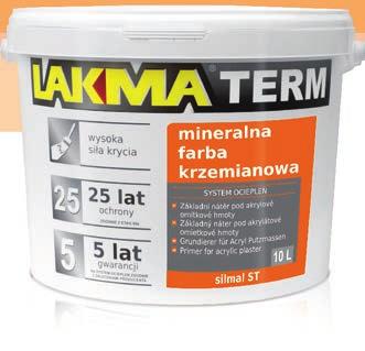 SILMAL ST silikatowa farba elewacyjna SILMAL ST jest farbą silikatową, produkowaną na bazie potasowego szkła wodnego z dodatkiem środków hydrofobizujących.