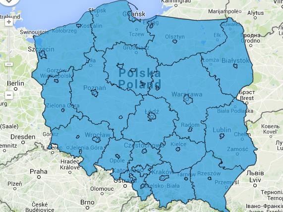 Podział kraju na strefy dla potrzeb ocen jakości powietrza Oceny jakości powietrza odnoszą się do obszarów stref.