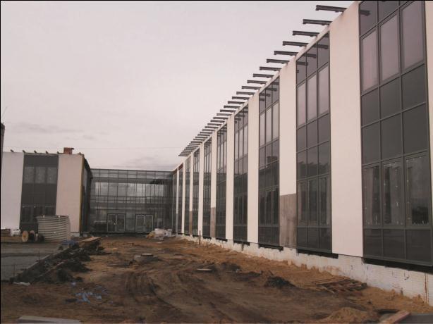 Zakres zlecenia: Fasady w systemie: Aluprof MB-SR50HI Powierzchnia montażowa fasad: ~2140 m 2