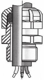 3/12 Dławnice izolacyjne z tworzywa sztucznego / Plastic insulating glands /. Изоляционные пластмассовые сальники Dławnica izolacyjna typu DW...R. z gwintem. typu DW...RM. z gwintem metrycznym.