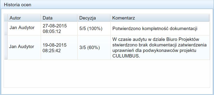 Prowadzenie oceny zgodności 7 NOR-STA umożliwia wykonanie oceny dla każdego wymagania standardu oraz komentowanie zgodności.