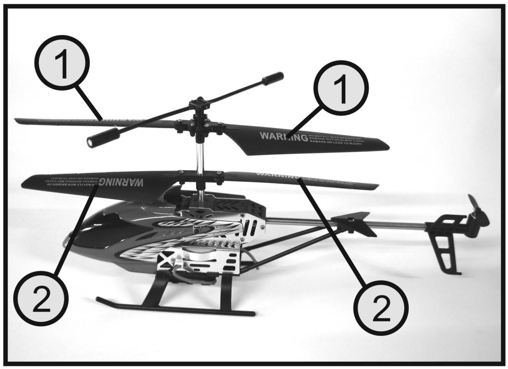 j) Lądowanie helikopterem Model helikoptera może wylądować na dwa sposoby. Ważne jest, aby podczas lądowania nie było pod modelem przeszkody, w którą może on uderzyć podczas zniżania. 1.