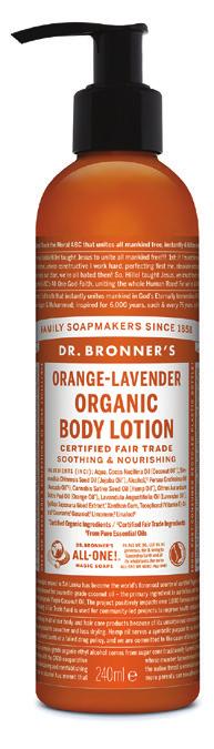 MAGICZNE LOTIONY DR. BRONNER S LOTIONY Produkty organiczne z certyfikatem USDA i spełniające standardy Handlu Sprawiedliwego Fair Trade.