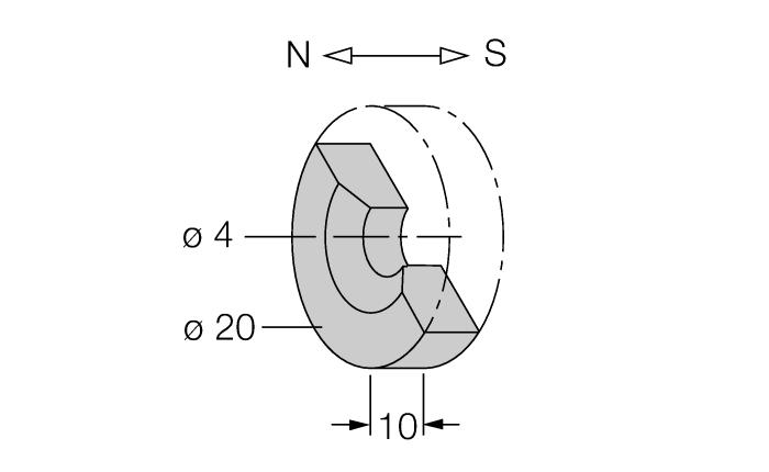 DMR15-6-3 6900216 magnes inicjujący; Ø 15 mm (Ø 3 mm), h: 6 mm; zakres detekcji 36 mm z czujnikami BIM-(E)M12 i 32 mm z