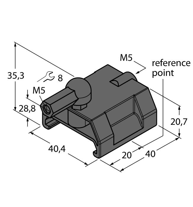 magnesem: 3 5mm P1-WIM-Q25L 6901088 Magnes pozycjonujący dla WIM-Q25L, montowany w rowku czujnika. 5 / 5 TURCK Inc.