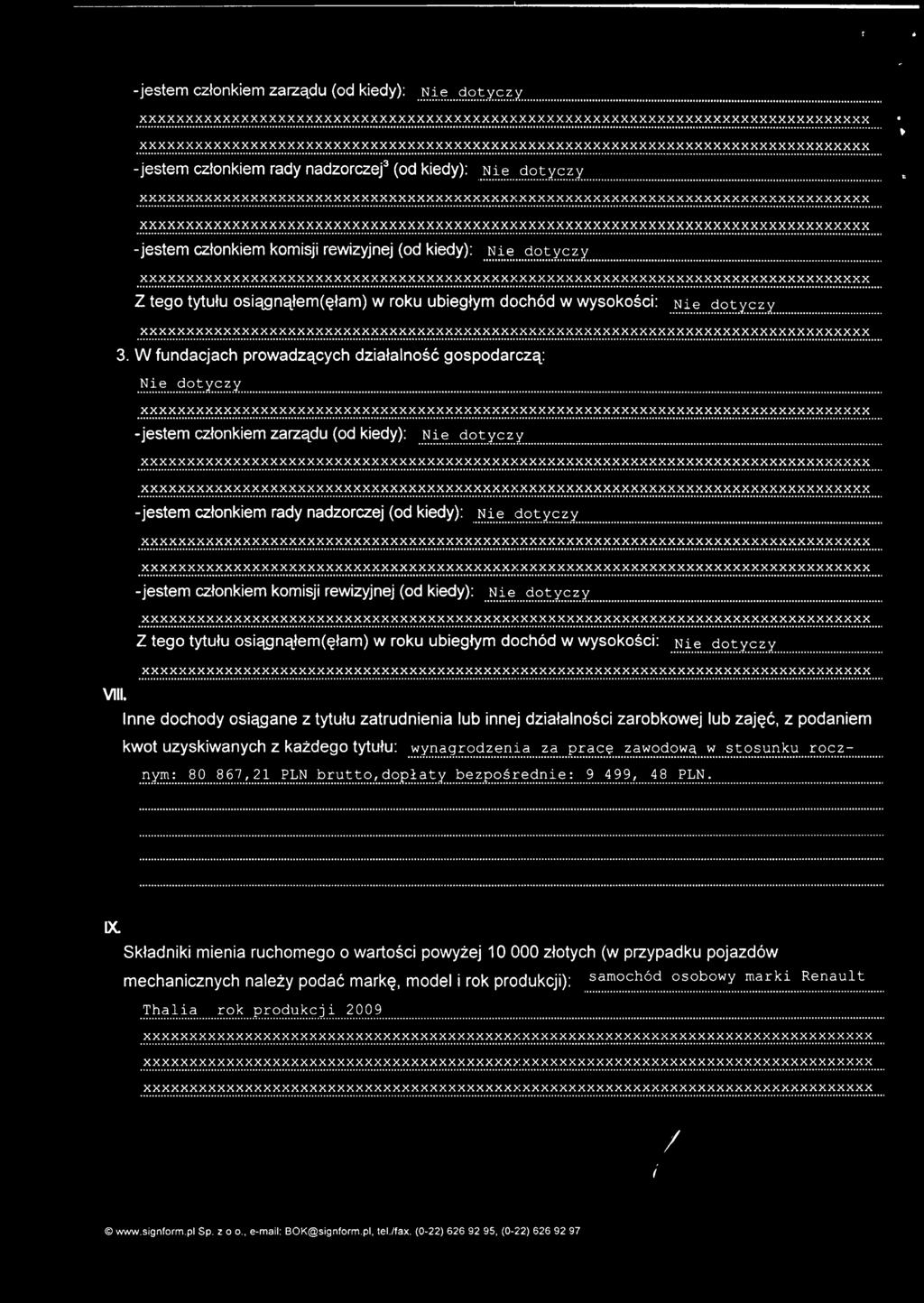 ~9.?!.Y..~.~.Y.... -jestem członkiem rady nadzorczej (od kiedy):..~:!:~?.~.~.y..~.~.y.. -jestem członkiem komisji rewizyjnej (od kiedy):..~.~.~ 9..?.~.Y.E.:::.Y.... Z tego tytułu osiągnąłem(ęłam) w roku ubiegłym dochód w wysokości:.