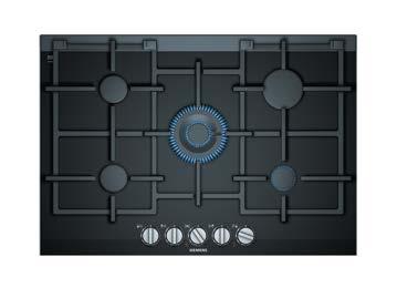 Płyty gazowe z integralnym sterowaniem 90 75 szerokość Technologia stepflame do mycia w zmywarce szerokość Technologia stepflame do mycia w zmywarce ER 9A6SD70, iq700 Komfort i bezpieczeństwo 5