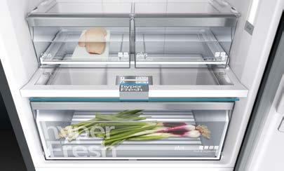 201 wysokość antifingerprint 201 hyperfresh wysokość variozone nofrost separate control antifingerprint supermrożenie No distance nofrost superchłodzenie Home Connect Ready Oświetlenie LED hyperfresh