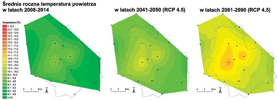 Źródło: Opracowała na podstawie scenariuszy zmian klimatu dla m.st. Warszawy w XXI wieku mgr Kinga Nelken. Rysunek 5.