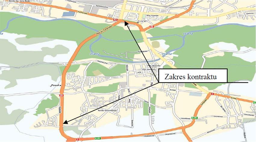 Poznańską do skrzyżowania z ulicą Zagórowska od km 0+000 do km 3+087; budowę odcinka trasy drogowej od ulicy Zagórowskiej do ulicy Ametystowej od km 3+087 do km 4+700.