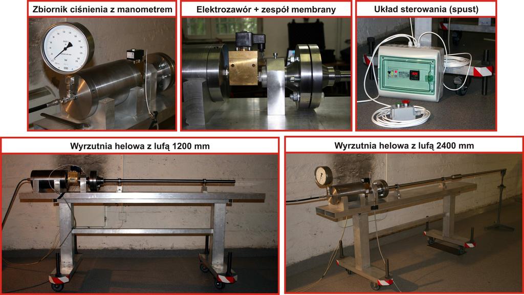 Helowy układ miotający 101 Rys. 3. Widok helowego układu miotającego Fig. 3. Pictures of the one stage gas gun 3.