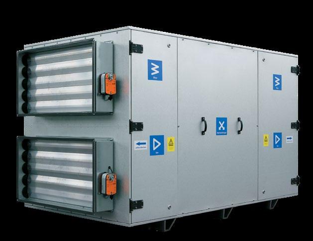 CENTRALE WENTYLACYJNE Z ODZYSKIEM CIEPŁA CFH Najnowszy wachlarz produktów wysokiej sprawności urządzeń wentylacyjnych wymienników płaszczowych dostępny jest w sześciu standardowych rozmiarach, w