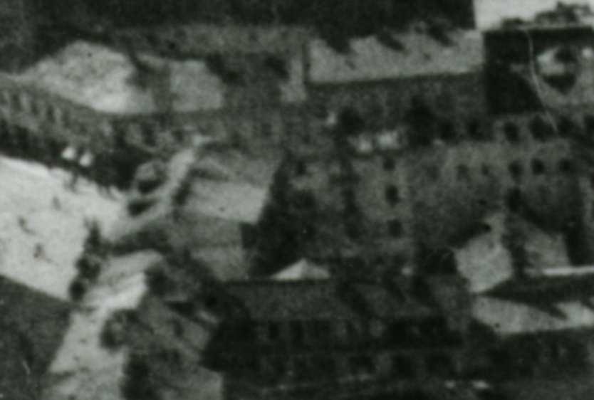 Lubartowska/A fragment of panorama of Lublin in the 1930s, Lubartowska street,