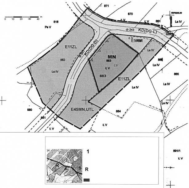 Województwa Ma³opolskiego Nr 438 13011 Wieœ ZAWADKA - dzia³ka nr 883 Za³¹cznik Nr 4 PLAN 4 skala 1:1000 Wyrys ze studium uwarunkowañ i kierunków zagospodarowania przestrzennego Gminy Tymbark