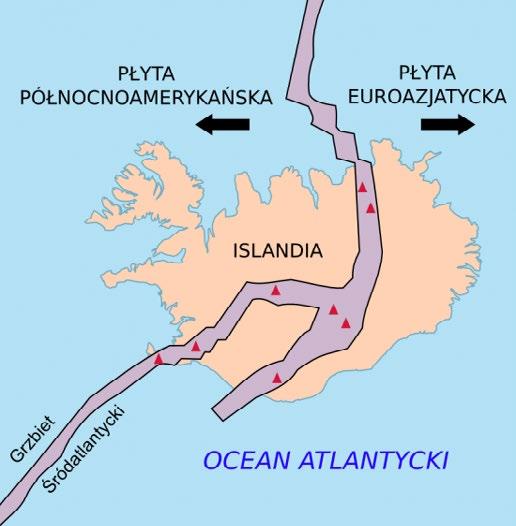 km), przypominających łańcuchy górskie, w których osiach występują głębokie rozpadliny
