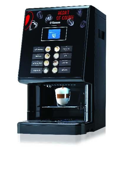Phedra Cappucino EVO Podświetlane menu, nowoczesny design Duży zbiornik na ziarno (1 kg) mniejsza częstotliwość uzupełniania 3 pojemniki na produkty suche np.