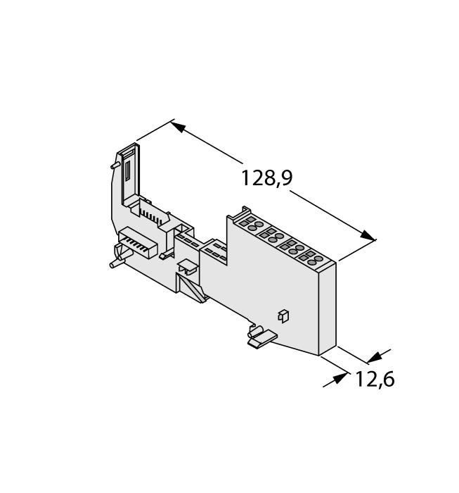 kompatybilny moduł bazowy Rysunek wymiarowy Type Pin configuration BL20-S4T-SBBS 6827046 Tension spring connection Złącze /S2503 BL20-S4S-SBBS 6827047 Screw connection Złącza