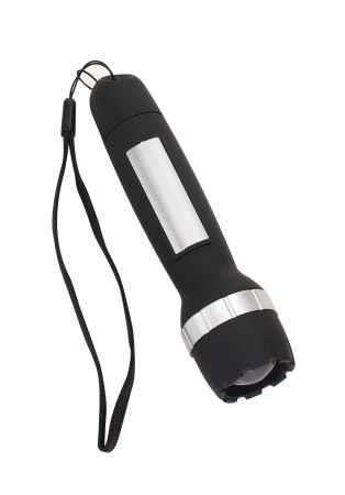 7. latarka z ładowaniem na USB czarna lub srebrna latarka z ładowaniem na usb, tampodruk
