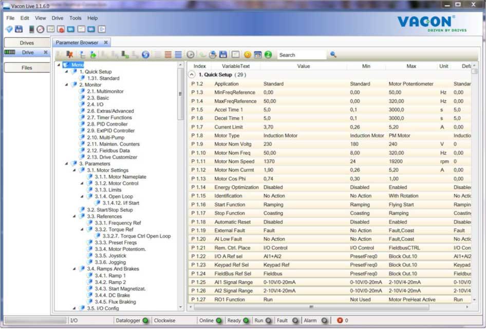 VACON 120 INTERFEJSY UŻYTKOWNIKA należy użyć na przykład w trakcie pierwszego uruchomienia magistrali. Patrz 4.1.12 Monitorowanie danych procesów na magistrali komunikacyjnej. 3.