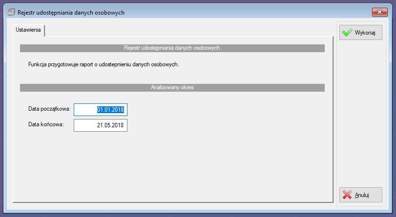 ad.5. Rejestr udostępniania danych osobowych.