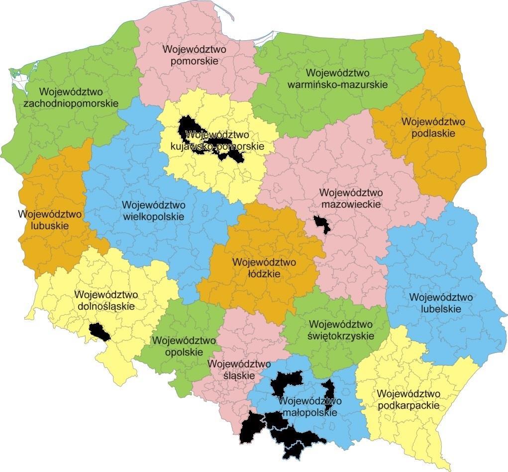 Mapa Polski z
