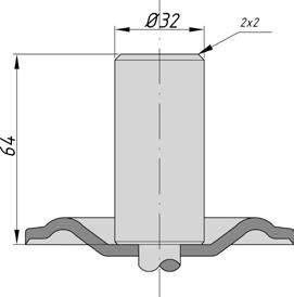 Rysunki trzpieni / Drawings of steams dotyczy obudów do kół / for housings with wheels Ø 80 Ø 100 dotyczy