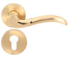 profile cylinder with 10 pins keying system, length 60 mm Supply in complete set with lever handle, mortise and profile cylinder B B C Satin brass ntique brass Nickel satin Satin brass ntique nickel