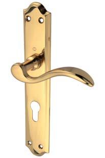 BRSS LONG PLTE LEVER HNDLE - PREMIUM RNGE ช ดม อจ บก านโยกเพลทยาวทองเหล อง ร นพร เม ยม 10 PIN 35-38 LONG PLTE LEVER HNDLE ม อจ บกานโยกเพลทยาว Lever handles and plate made of brass