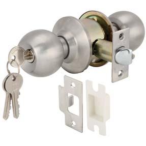 STINLESS STEEL KNOB LOCKSET - STNDRD RNGE ล กบ ดประต สแตนเลสสต ล ร นมาตรฐาน 5 PIN 28-45 KNOB LOCK ล กบ ด DOOR HNDLE RNGE Suitable for timber or steel doors with one sided opening Suitable for door