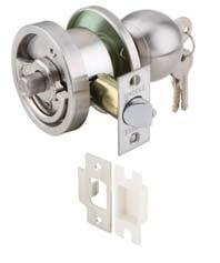 STINLESS STEEL SCREEN KNOB LOCKSET - STNDRD RNGE ล กบ ดประต หลบม งลวดสแตนเลสสต ล ร นมาตรฐาน 5 PIN 28-45 KNOB LOCK ล กบ ด Suitable for timber or steel doors Suitable for DIN left and right hand