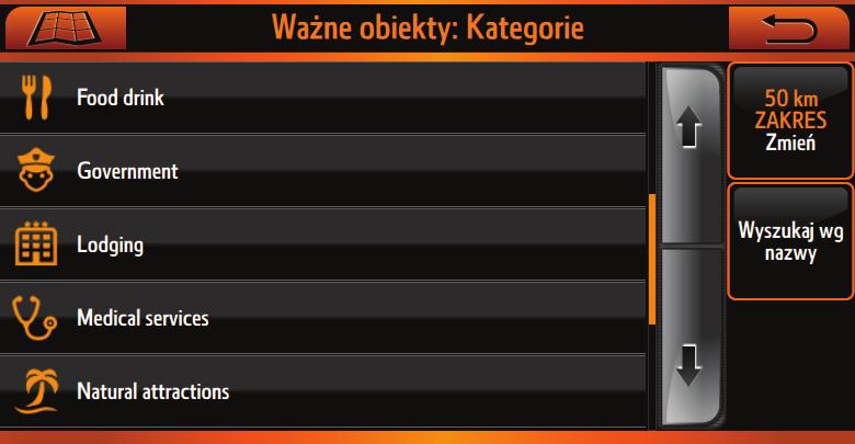 Wyszukaj punkt, wprowadzając adres lub przy użyciu opcji POI, Współrzędne lub Ostatnie w menu Jedź do. 2.