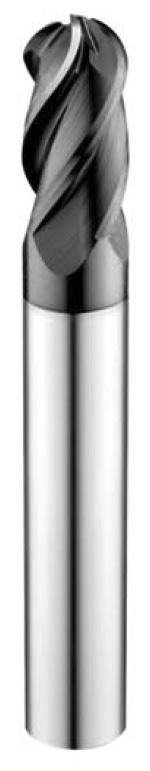 FREZY PEŁNOWĘGIKOWE END MIS Frezy pełnowęgikowe kuowe, 4-ostrzowe Ba Nose End mis, 4-futes ø 1/2 d Radius R1.00 4.0 50 4.BN.250.Z4.R0200 R1.50 6.0 50 4.BN.250.Z4.R0300 R2.00 8.0 50 4.BN.250.Z4.R0400 R2.
