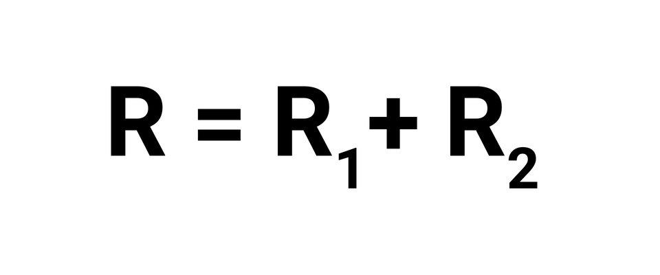 Połączenie szeregowe Opór zastępczy R oporów R, R