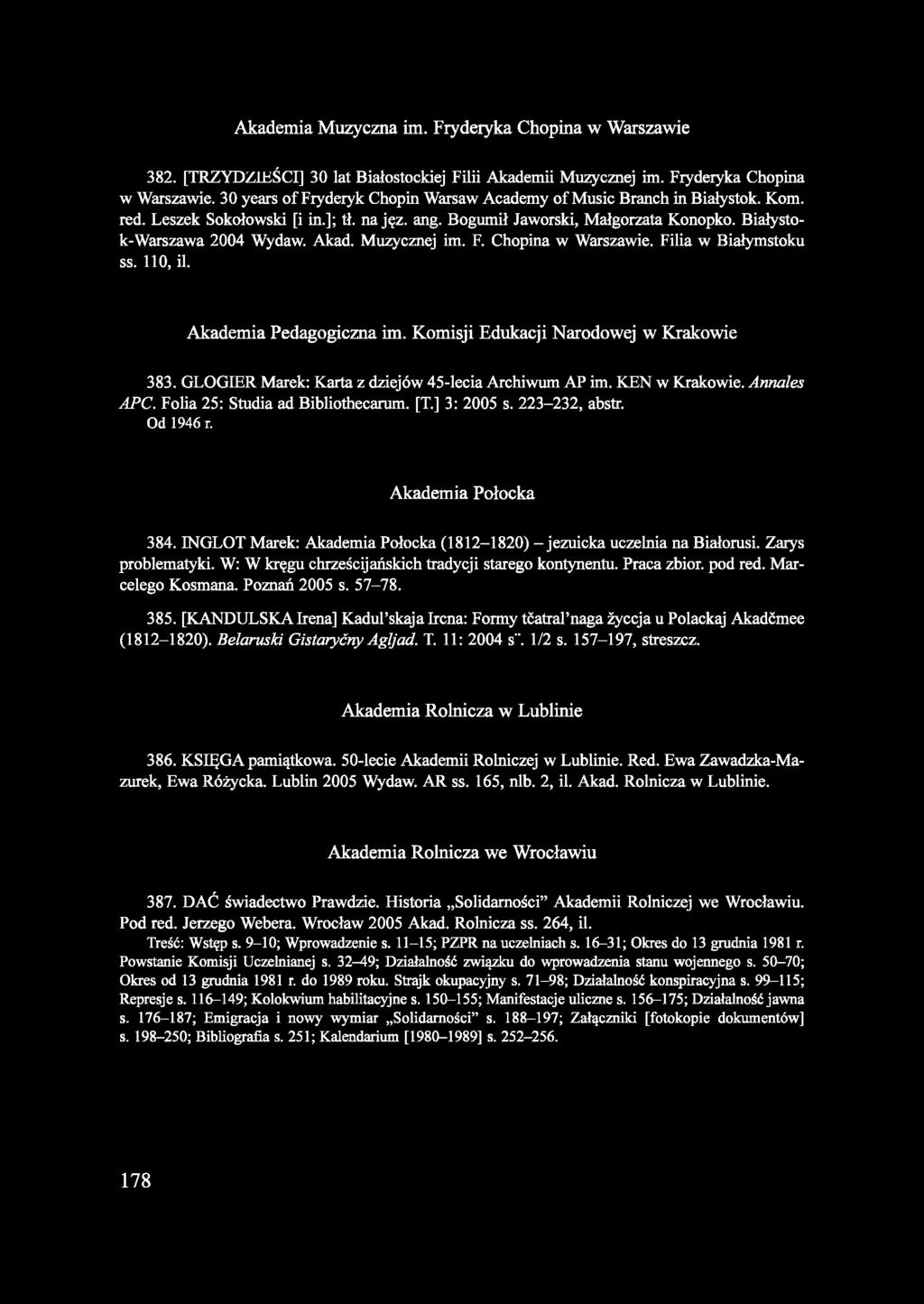 Bibliografía historii wychowania, szkolnictwa i myśli pedagogicznej w  Polsce za rok 2005 (z uzupełnieniami za lata poprzednie) - PDF Darmowe  pobieranie