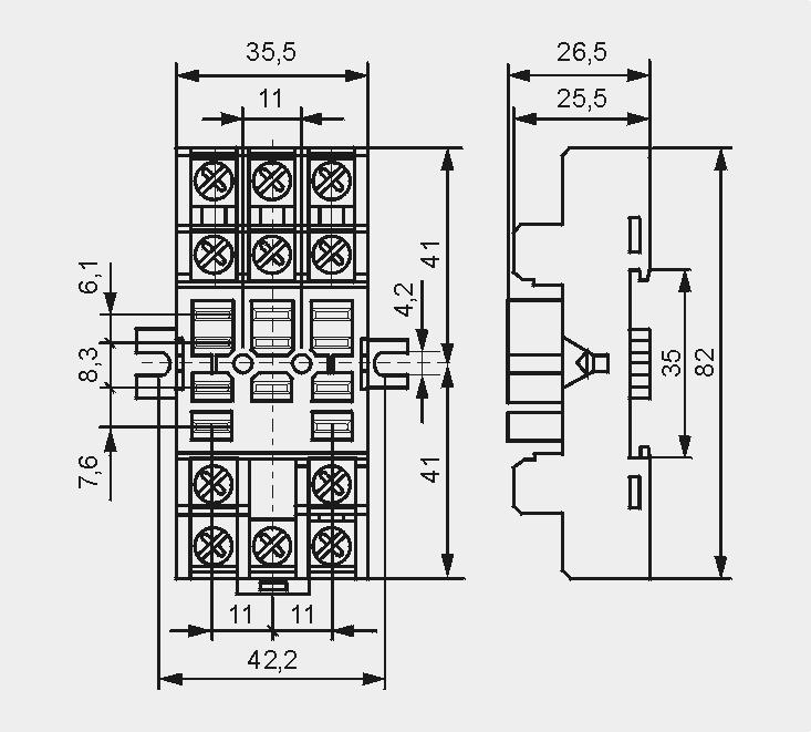 250 V AC / DC. GUC11 Gniazdo wtykowe z zaciskami śrubowymi do RUC faston 4,8x0,5, ŚRODKI OSTROŻNOŚCI: 1.